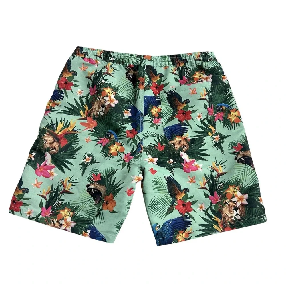 LRG Lifted Research Group Men's Hybrid Board Shorts Large Multicolor Lion Floral